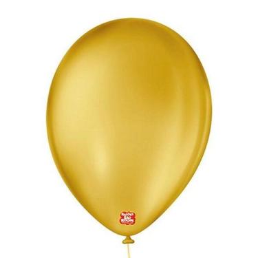 Imagem de Balão de Festa Látex Liso - Amarelo Ocre - 50 Unidades - Balões São Ro