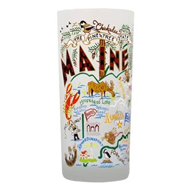 Imagem de Catstudio Copo de bebida, copo de vidro fosco Maine para cozinha, copos de bebida, copo de 425 g lavável na lava-louças para amantes do Maine