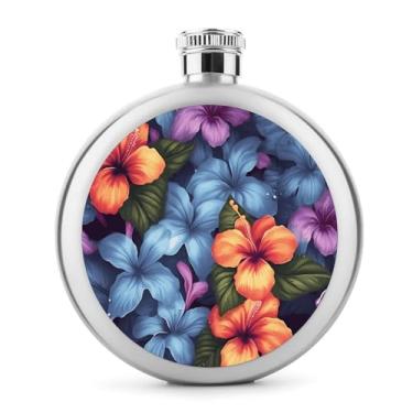 Imagem de Cantil de aço inoxidável, estampa floral tropical, clássico, cantil, garrafa de viagem, portátil, garrafa de metal