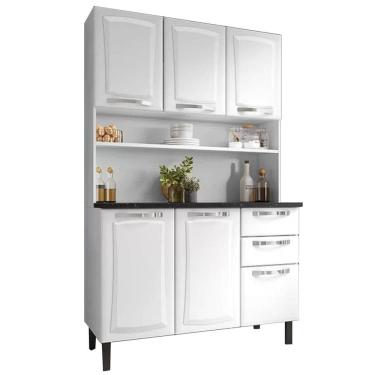 Imagem de Armário de Cozinha Pratika 6 Portas 2 Gavetas Itatiaia Cor Branco