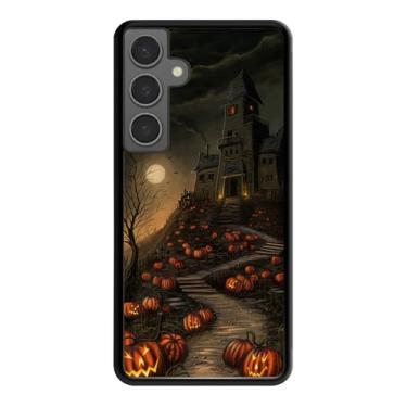 Imagem de VUTTOO Capa para Samsung Galaxy S24 Plus - Capa de telefone padrão de casa assombrada de Halloween - Capa de telefone com proteção de absorção de choque TPU