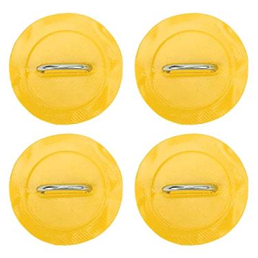 Imagem de Barco inflável D Ring Pap Patch PVC Durável Marinha de aço inoxidável fivela fixa 4pcs Conjunto para acessórios de capa de canoa de caiaque Forte instalação fácil de instalação UV (Amarelo)