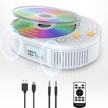 Imagem de Leitor de CD portátil MONODEAL Boombox com Bluetooth e rádio FM