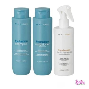 Imagem de Kit Braé Stages Hydration - Shampoo 250ml + Condicionador 250ml + Trea