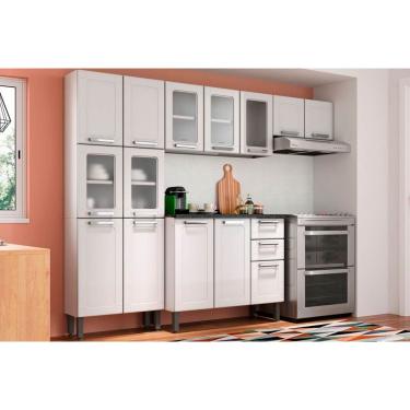 Imagem de Cozinha Completa Múltipla 4 Peças (2Aéreo+1Balcão+1Paneleiro) C4P80 Branco - Bertolini