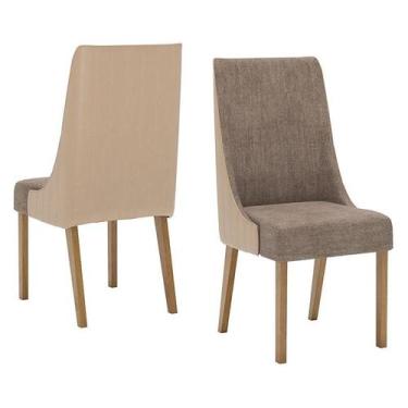 Imagem de Cadeira para Mesa de Jantar Ivy Kit 02 Peças Corano Bege Cacao  Henn