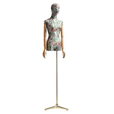Imagem de Mannequin Manequim feminino de meio corpo, altura ajustável de 63 a 83 polegadas, manequim ajustável e destacável para exibição de roupas(Flower5)