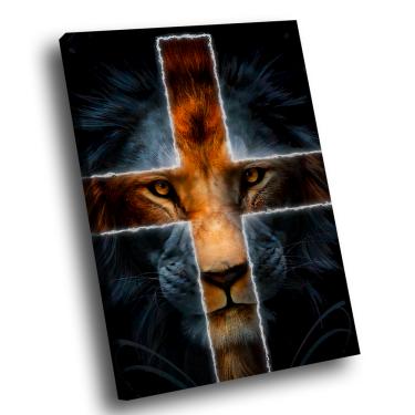 Imagem de Quadro Decorativo Leão Cruz