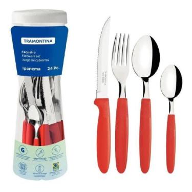 Imagem de Faqueiro Tramontina Ipanema/Leme, Vermelho - Ipanema 24 pçs