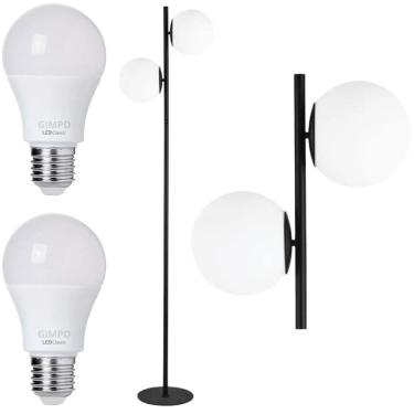 Imagem de Luminária Piso Chão 162Cm Jabuticaba 2 Globos Kjtd-710-Gold