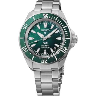 Imagem de SEIKO Relógio masculino Prospex com caixa de aço inoxidável, movimento automático, resistente à água, ponteiros luminescentes, Verde (Edição especial PADI) - SRPL53