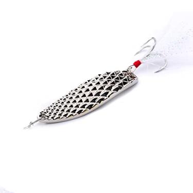 Imagem de ZZTWER 1 Isca de pesca com colher giratória de metal, 7 g, 10 g, 15 g, isca artificial com pena, anzol, truta, lúcio, baixo