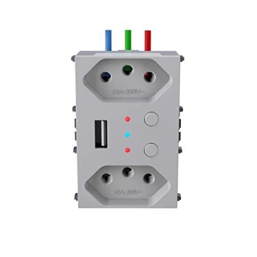 Imagem de TOMADA DUPLA COM USB SMART WI-FI WHOME REFINATTO Branco