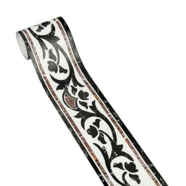 Imagem de TsoLay Adesivos de rodapé com padrão 3D removível à prova d'água borda da cintura adesivo de parede autoadesivo borda removível adesivo de parede