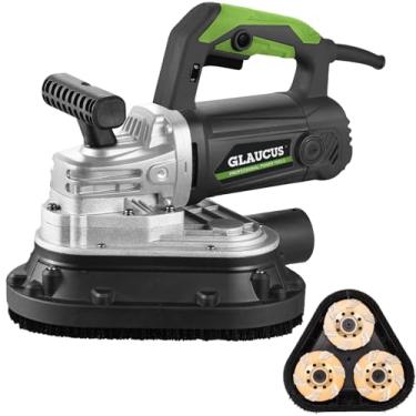 Imagem de GLAUCUS Moedor de superfície de concreto com três eixos de 10 cm, 10 cm, lixamento de piso, parede, teto (preto verde)