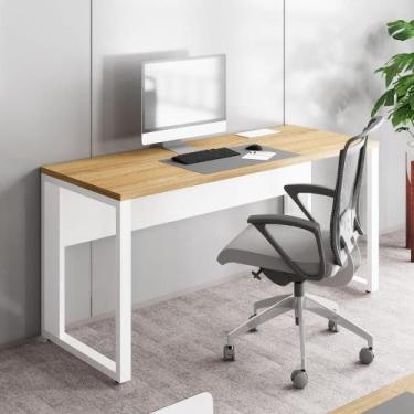 Imagem de Mesa de Escritório Plataforma 120cm 1 CX Tomada Pé Metal F5 - F5 Offic