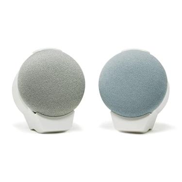 Imagem de doqxD Suporte de parede para tomada para Google Nest Mini e Google Home Mini: Essenciais feitos para o Google Home - Serve para todas as gerações do Google Mini (pacote com 2, branco gelo)