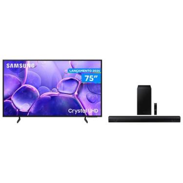 Imagem de Smart TV 75 Samsung 4K UHD Crystal Tizen - 3 HDMI + Soundbar HW-B550/Z