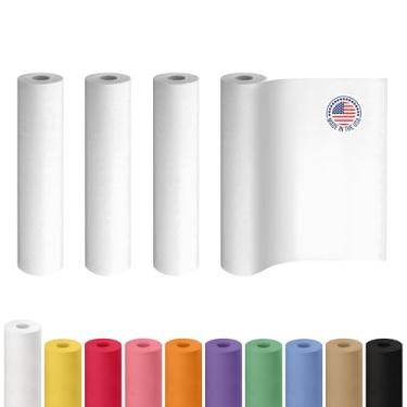 Imagem de Rolo de papel kraft branco 61 cm x 5,486 cm (55 m), pacote com 4 - papel branco de qualidade feito nos EUA com espessura de 22,7 kg para embalagem, envio e artesanato/artes - Material de embrulho