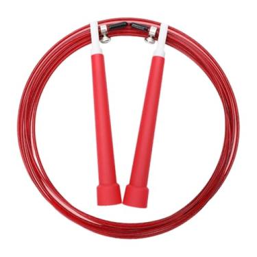 Imagem de UGPLM Corda de pular rápida giratória 360° com rolamento de esferas e alça confortável, ajustável premium, profissional para exercícios de treinamento de, Vermelho