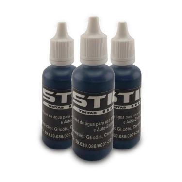 Imagem de Kit 3 Tintas De Carimbo Automático 30Ml Preto