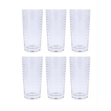 Imagem de Jogo 6 Copos De Vidro Tower Listras 250Ml Class Home
