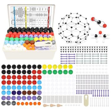 Imagem de Conjunto de Modelos Moleculares de Química 444 Peças para Estudantes e Professores de Modelagem Orgânica e Inorgânica Reliancer