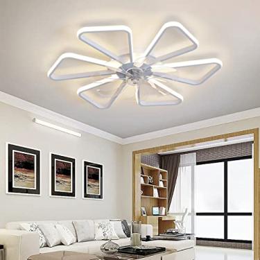 Imagem de Ventiladores de teto de 70 cm com luzes e luz de ventilador LED remoto Teto silencioso Motor DC reversível Ventiladores de teto de moinho de vento reguláveis de 6 velocidades com lâmpadas pa
