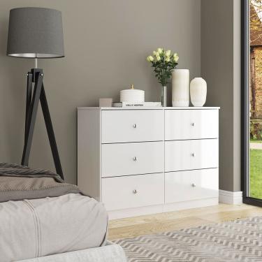 Imagem de Cômoda com 6 Gavetas 110x80cm London Branco 6513