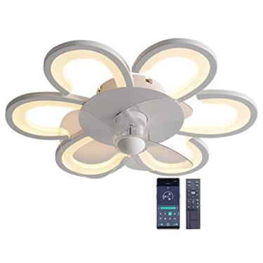 Imagem de Ventilador de teto silencioso com iluminação, moderna iluminação de teto LED regulável com ventilador, ventilador de teto com design criativo de 6 luzes para sala de estar, quarto, cozinha,