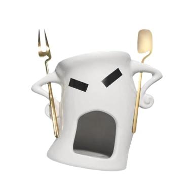 Imagem de Bothyi Caneca de cerâmica para fondue de chocolate, xícara de chocolate derretido, criativa para fondue de queijo, xícara engraçada para aniversários, festas, Branco