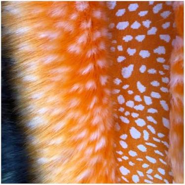 Imagem de Pelúcia imitação pele de raposa artesanato tecido de luxo, conforto esponja pelúcia conforto pele falsa padrão de bolinhas artesanato decoração de disfarces foto fundo sofá almofada 180 x 50 cm