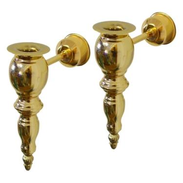 Imagem de Fenteer 2x Castiçal Castiçal Festas Festivas Mesa Mesa Centro de Sala de Jantar Decorativo Lareira Casa Ornamento de Ferro, Ouro