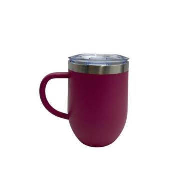 Imagem de Novidade Copo De Café 350 ml Isolado Com Alça,tampa de acrilico Aço In