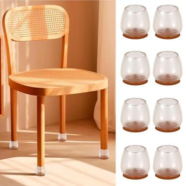 Imagem de Protetores de perna de cadeira, almofadas de silicone e feltro para redução de ruído, protetores de piso antiderrapantes para cadeiras e mesas