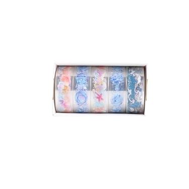 Imagem de Conjunto de adesivos Washi, adesivos transparentes decorativos para artes faça você mesmo artesanato material de diário scrapbook cartão embrulho para presente