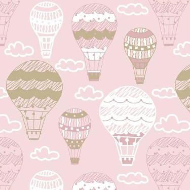 Imagem de Tecido Tricoline Balões Fundo Rosa - Fuxicos e Fricotes - 50 cm x 150 