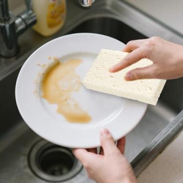 Imagem de Esponjas de cozinha esponja de limpeza comprimida macia para limpeza de superfícies de limpeza doméstica (branco, 11 * 7 * 0,2)