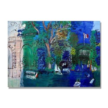 Imagem de NHLDZYH Impressionismo Poster (Ponte Rosa) por Raoul Dufy, Impressões de Arte Pôsteres Pintores Famosos, Impressões em Tela Famosas, Arte de Parede Sala de Estar Moderna. 60 x 84 cm Apenas Tela