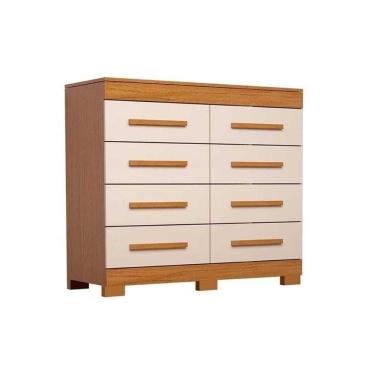 Imagem de Cômoda Casal Nalu C- 8 Gavetas Cinamomo-off White - Acp