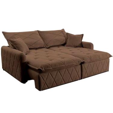 Imagem de Sofá 3 Lugares Cama Inbox Sublime Com Assento Retrátil Marrom