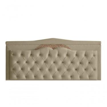 Imagem de Cabeceira De Cama Box Painel Barcelona King 195 Cm Retro Capitonê Botão Encapados Suede Bege Do Lar Móveis