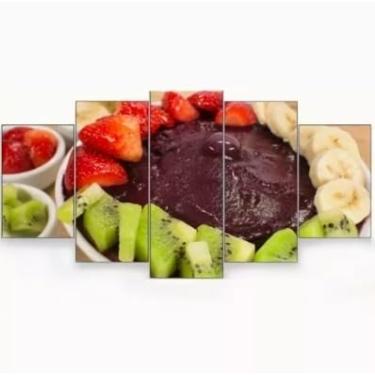 Imagem de Kit quadro decorativo 5 peças 95x60cm Sorveteria Açaí