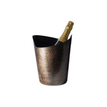 Imagem de Balde de gelo de aço inoxidável bicamada preservação do calor isolamento frio bonito KTV champanhe vinho tinto cerveja gelo bloco de gelo balde comercial (amarelo escuro, elevação única)