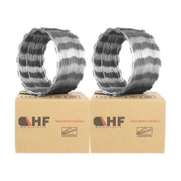Imagem de Cerca concertina simples galvanizada 30cm 15 metros - HF CENTRAL