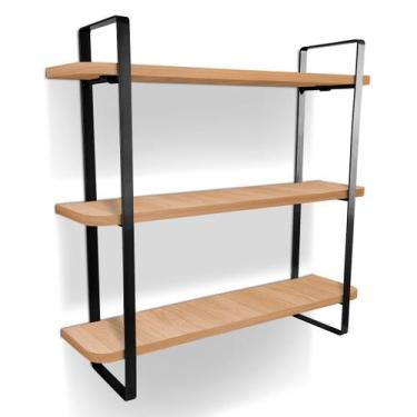 Imagem de Prateleira Tripla Nicho Hone Modelo Industrial Decoração Casa 60x15 Pr