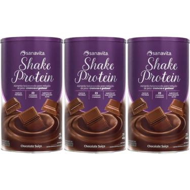 Imagem de Kit 3X Shake Protein - 450g Chocolate Suíço - Sanavita-Masculino