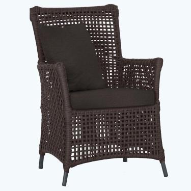 Imagem de Poltrona Igapó Alumínio Micro Pintura Preta Corda Náutica E9 Marrom