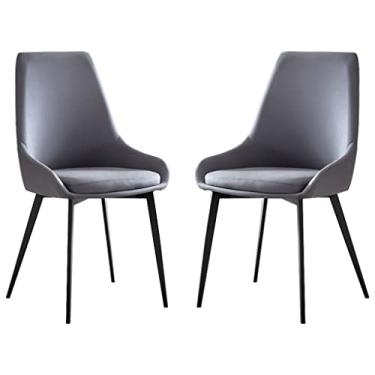 Imagem de Conjunto de 2 cadeiras de jantar Chai cadeiras de sala de jantar, cadeiras de jantar, cozinha, sala de casamento, quarto de casamento, varanda, sofá, cadeira de aço carbono, pernas, penteadeira