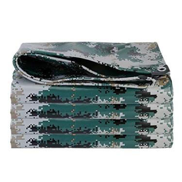 Imagem de OKUOKA Lona de camuflagem 2 m x 2 m capa de lençol impermeável 420g/㎡ para acampamento ao ar livre RV caminhão e reboques (tamanho: 6 m x 8 m)